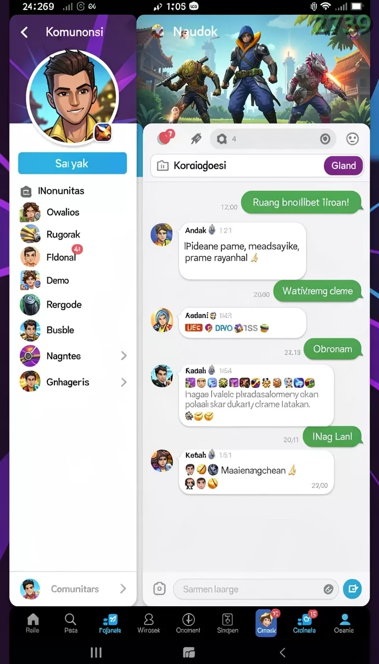 Cuplikan layar TANTE777 — aktivitas